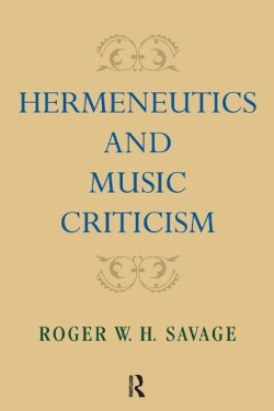 Hermeneutics and Music Criticism