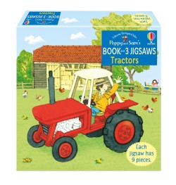 POPPY AND SAMS BOOK AND 3 JIGSAWS-TRACTORS