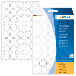 ΕΤΙΚΕΤΕΣ ΑΥΤΟΚΟΛΛΗΤΕΣ ΣΤΡΟΓΓ.19mm.16Φ.HERMA ΔΙΑΦΑΝΕΙΣ 2257