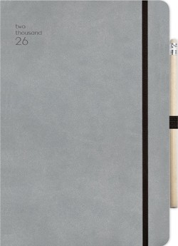ΗΜΕΡ.WRITE YOUR FUTURE 26 HANDY GREY 12*17 ΗΜΕΡΗΣΙΟ SOFT ΜΕ ΛΑΣΤΙΧΟ ΚΑΙ ΜΟΛΥΒΙ