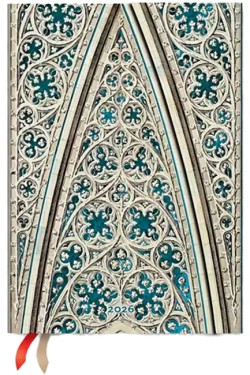 2026 Vault of the Milan Cathedral (Duomo di Milano) Midi 12-month Horizontal Hardcover Flexi Dayplanner 2026 (Wrap Closure)