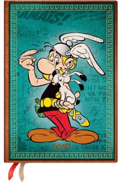 2026 Asterix the Gaul (The Adventures of Asterix) Midi 12-month Vertical Hardcover Flexi Dayplanner 2026 (Elastic Band Closure)