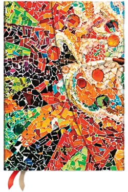 2026 Gaudis Sun (Gaudi’s Mosaics) Midi 12-month Vertical Hardcover Flexi Dayplanner 2026 (Wrap Closure)
