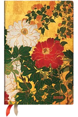 2026 Natsu (Rinpa Florals) Mini 12-month Horizontal Softcover Flexi Dayplanner 2026 (Elastic Band Closure)