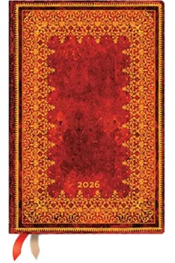 2026 Foiled (Old Leather Collection) Mini 12-month Day-at-a-Time Hardcover Flexi Dayplanner 2026 (Elastic Band Closure)
