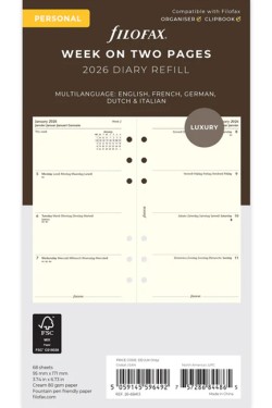 ΗΜΕΡΟΛΟΓΙΟ FILOFAX 26 PRS ΕΒΔΟΜΑΔΑ ΣΕ 2 ΣΕΛΙΔΕΣ ΑΓΓΛΙΚΟ COTTON CREAM