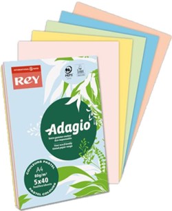 ΧΑΡΤΙ ΦΩΤΟΑΝΤΙΓΡΑΦΙΚΟ Α4 80ΓΡ.5 ΧΡΩΜ*40φ.ADAGIO REY MIX PASTEL