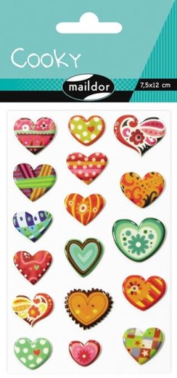 STICKERS COOKY 7,5*12CM.ΚΑΡΔΙΕΣ