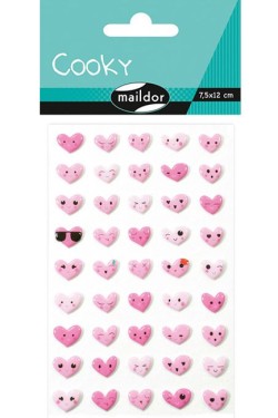STICKERS COOKY 7,5*12CM.ΚΑΡΔΙΕΣ