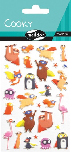 STICKERS COOKY 7,5*12CM.ΖΩΑΚΙΑ SUPER HEROS