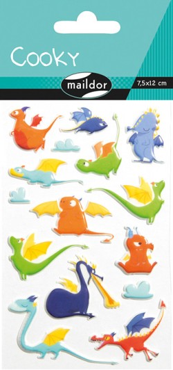 STICKERS COOKY 7,5*12CM.ΔΡΑΚΟΙ