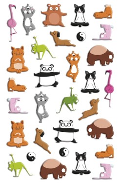 STICKERS COOKY 7,5*12CM ΖΩΑΚΙΑ YOGA