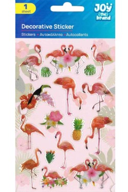 STICKERS JOY 10*15cm.ΦΛΑΜΙΝΓΚΟ 8002246