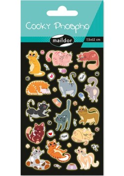 STICKERS COOKY 7,5*12cm.ΦΩΣΦΟΡΟΥΧΕΣ ΓΑΤΕΣ