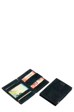 ΚΑΡΤΟΘΗΚΗ ΓΙΑ 10 ΚΑΡΤΕΣ LEATHER CARBON BLACK GARZINI MAGIC WALLET RFID SAFE CAVARE VINTAGE