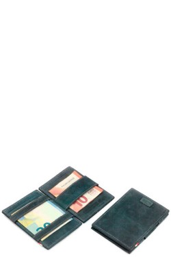 ΚΑΡΤΟΘΗΚΗ ΓΙΑ 12 ΚΑΡΤΕΣ LEATHER OLIVE GREEN GARZINI MAGIC WALLET RFID SAFE CAVARE VINTAGE