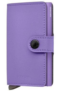 ΚΑΡΤΟΘΗΚΗ ΓΙΑ 10 ΚΑΡΤΕΣ LEATHER SECRID RFID SAFE MINI WALLET POWDER LILAC ΜΕ ΚΟΥΜΠΙ
