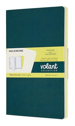 ΣΗΜΕΙΩΜΑΤΑΡΙΟ MOLESKINE VOLANT PINE GREEN-LEMON YELLOW 13*21 LARGE ΡΙΓΕ (2 TEMAXIA)