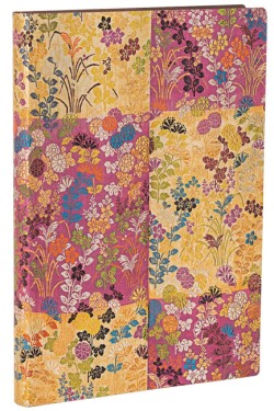 Kara-ori Pink (Japanese Kimono) Midi Lined Softcover Flexi Journal (Elastic Band Closure)