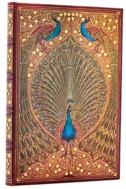 Hafiz’s Peacocks (Sangorski & Sutcliffe) Mini Lined Hardcover Journal (Elastic Band Closure)