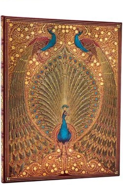 Hafiz’s Peacocks (Sangorski & Sutcliffe) Ultra Lined Hardcover Journal (Elastic Band Closure)