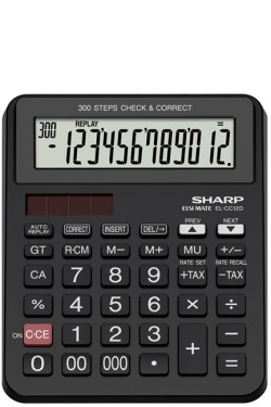 ΑΡΙΘΜΟΜΗΧΑΝΗ ΓΡΑΦΕΙΟΥ SHARP 12 ΨΗΦΙΩΝ EL-CC12D CHECK BLACK