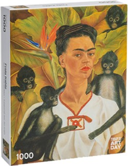 PUZZLE 1000 TEM.TODAY IS ART DAY FRIDA KAHLO-SELF PORTRAIT WITH MONKEYS