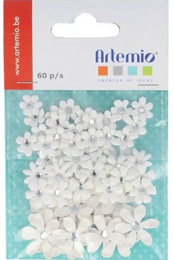 ΛΟΥΛΟΥΔΙΑ ΜΕ ΠΕΡΛΑ ΑΣΠΡΑ ARTEMIO ΣΕΤ 60ΤΕΜ.