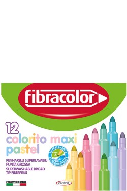 ΜΑΡΚΑΔΟΡΟΙ 12ΤΕΜ.ΧΟΝΤΡΟΙ ΜΑΧΙ FIBRA-COLOR WASHABLE PASTEL