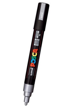ΜΑΡΚΑΔΟΡΟΣ ΖΩΓΡΑΦΙΚΗΣ UNI POSCA PC-5Μ ΜΥΤΗ 1,8-2,5ΜΜ SΙLVΕR