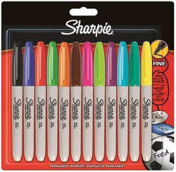 ΜΑΡΚΑΔΟΡΟΣ ΖΩΓΡΑΦΙΚΗΣ SHARPIE FINE ΣΕΤ 12ΤΕΜ.206504