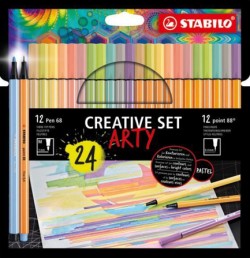 ΜΑΡΚΑΔΟΡΟΣ ΖΩΓΡΑΦΙΚΗΣ STABILO ARTY ΣΕΤ 24ΤΕΜ.(12 STABILO 88 KAI 12 STABILO 68)