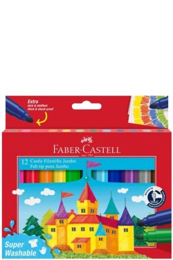 ΜΑΡΚΑΔΟΡΟΙ 12ΤΕΜ.ΧΟΝΤΡΟΙ FABER JUMBO SUPER WASHABLE 154311