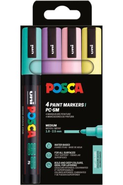 ΜΑΡΚΑΔΟΡΟΣ ΖΩΓΡΑΦΙΚΗΣ UNI POSCA PC-5M 1,8-2,5mm.ΣΕΤ 4ΤΕΜ.SOFT