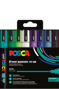 ΜΑΡΚΑΔΟΡΟΣ ΖΩΓΡΑΦΙΚΗΣ UNI POSCA PC-5M 1,8-2,5mm.ΣΕΤ 8ΤΕΜ.COOL