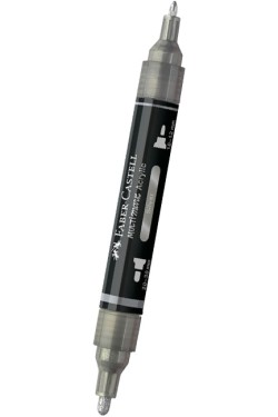 ΜΑΡΚΑΔΟΡΟΣ ΑΚΡΥΛΙΚΟΣ FABER ΜΕ ΔΙΠΛΗ ΜΥΤΗ 185951-SILVER
