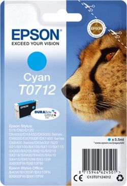 ΜΕΛΑΝΙ INKJET EPSON T0712 ULTRA CYAN (CHEETAH)