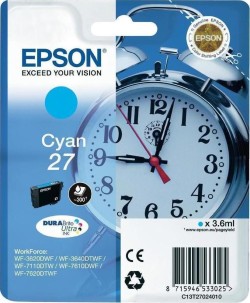 ΜΕΛΑΝΙ INKJET EPSON N.27 CYAN T2702 (CLOCK)