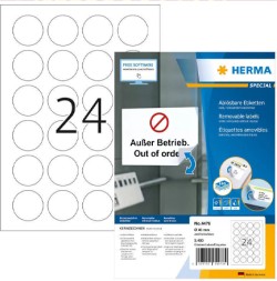 ΕΤΙΚΕΤΕΣ INKJET/LASER/COPIER ΣΤΡΟΓΓΥΛΕΣ 40mm.100Φ.HERMA MOVABLES 4476