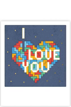ΚΑΡΤΑΚΙ PICKMOTION ΜΟΝΟ I LOVE YOU TETRIS