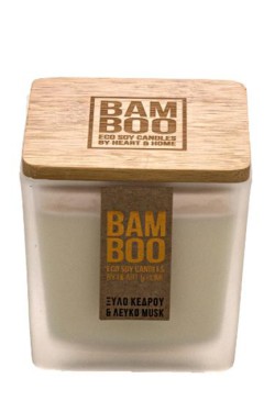 ΚΕΡΙ ΑΡΩΜΑΤΙΚΟ HEART & HOME BAMBOO 80ΓΡ.-ΞΥΛΟ ΚΕΔΡΟΥ ΚΑΙ ΛΕΥΚΟ MUSK