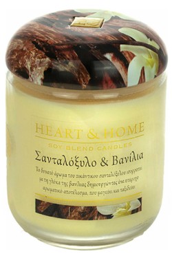 ΚΕΡΙ ΑΡΩΜΑΤΙΚΟ HEART & HOME ΜΕΓΑΛΟ 320ΓΡ.-ΣΑΝΤΑΛΟΞΥΛΟ ΚΑΙ ΒΑΝΙΛΙΑ
