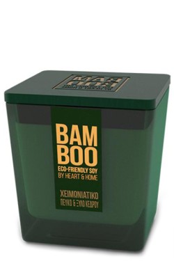 ΚΕΡΙ ΑΡΩΜΑΤΙΚΟ HEART & HOME BAMBOO 210ΓΡ.-ΧΕΙΜΩΝΙΑΤΙΚΟ ΠΕΥΚΟ ΚΑΙ ΞΥΛΟ ΚΕΔΡΟΥ