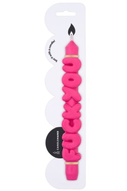 ΚΕΡΙ ΧΕΙΡΟΠΟΙΗΤΟ 3D CANDLEHAND TAPER F*CK YOU PINK