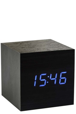 ΡΟΛΟΙ ΞΥΠΝΗΤΗΡΙ GINGKO ΞΥΛΙΝΟ CLICK CLOCK BLACK BLUE LED GK08B10