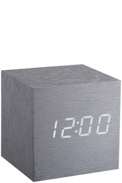ΡΟΛΟΙ ΞΥΠΝΗΤΗΡΙ GINGKO ΞΥΛΙΝΟ CLICK CLOCK ALUMINIUM WHITE LED GK08W6