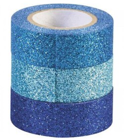 ΤΑΙΝΙΑ ΚΟΛΛΗΤΙΚΗ 15MM.*3M.HEYDA GLITTER ΣΕΤ 3ΤΕΜ.BLUE