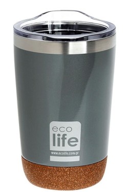 ΚΟΥΠΑ ΑΝΟΞΕΙΔΩΤΟ ΑΤΣΑΛΙ ΘΕΡΜΟΣ ECO LIFE 370ml COFFEE CORK BOTTOM-LIGHT GREY