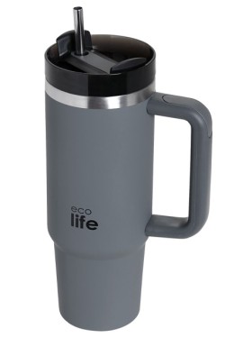 ΠΟΤΗΡΙ ΑΝΟΙΞΕΙΔΩΤΟ ΑΤΣΑΛΙ ΘΕΡΜΟΣ 900ml ECO LIFE ΜΕ ΚΑΛΑΜΑΚΙ TUMBLER-JUNIOR GREY
