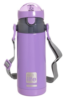 ΠΑΓΟΥΡΙ ΑΝΟΞΕΙΔΩΤΟ ΑΤΣΑΛΙ ΘΕΡΜΟΣ 400ml ΠΑΙΔΙΚΟ ECO LIFE ΜΕ ΙΜΑΝΤΑ-LILAC